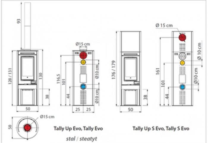 Kominek wolnostojący na drewno Tally EVO 8kW klasa PREMIUM 9