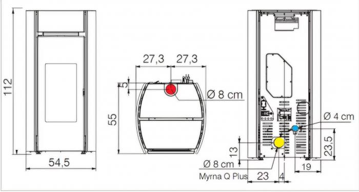 Kominek wolnostojący na pellet Myrna Q 10kW klasa PREMIUM 7