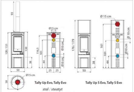 Kominek wolnostojący na drewno Tally EVO 8kW klasa PREMIUM 9